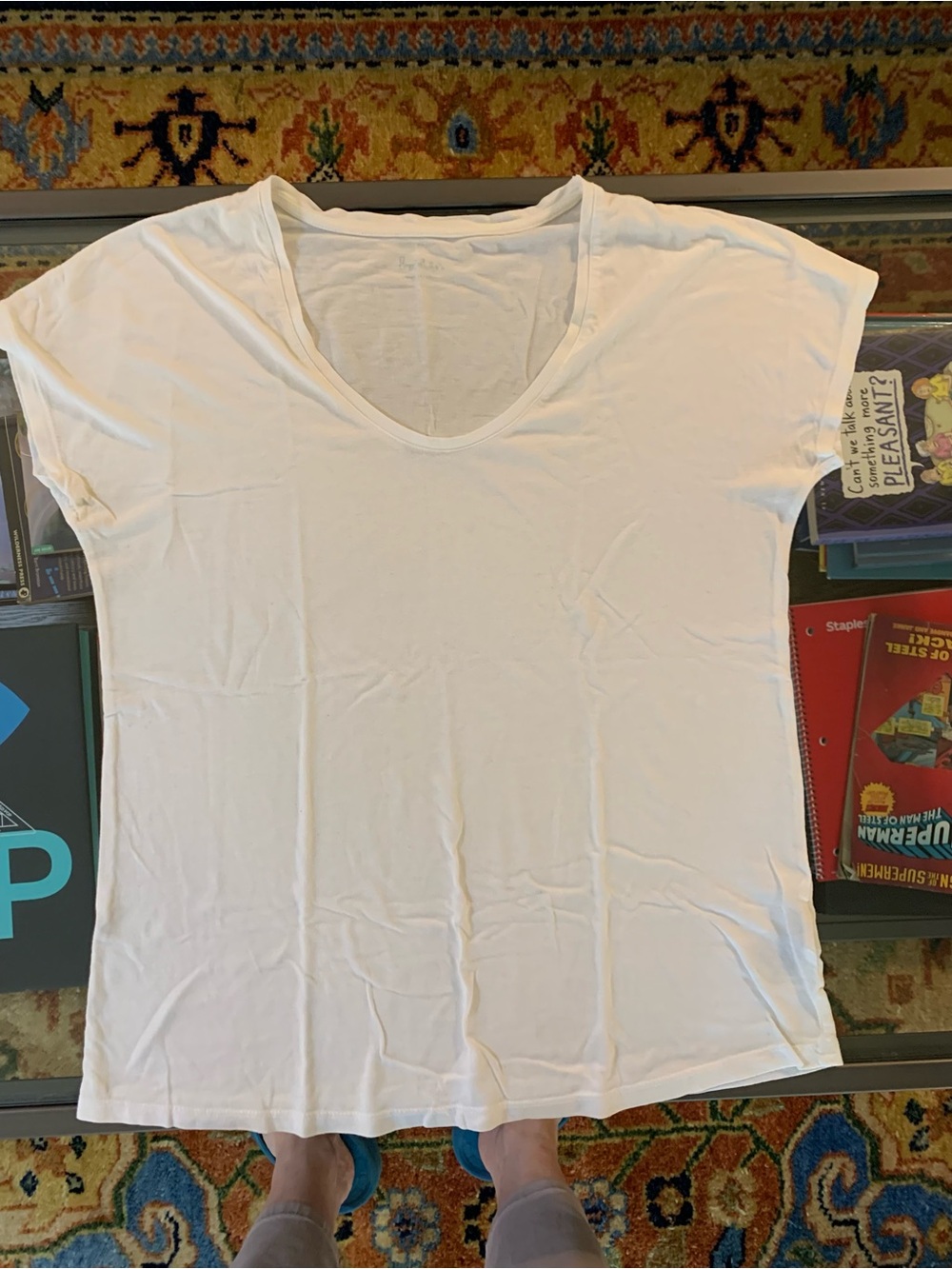 Boden Oversized Women's Classic White Scoop Neck Tee